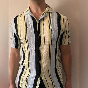 Topman Multicolor Striped Short Sleeve Shirt